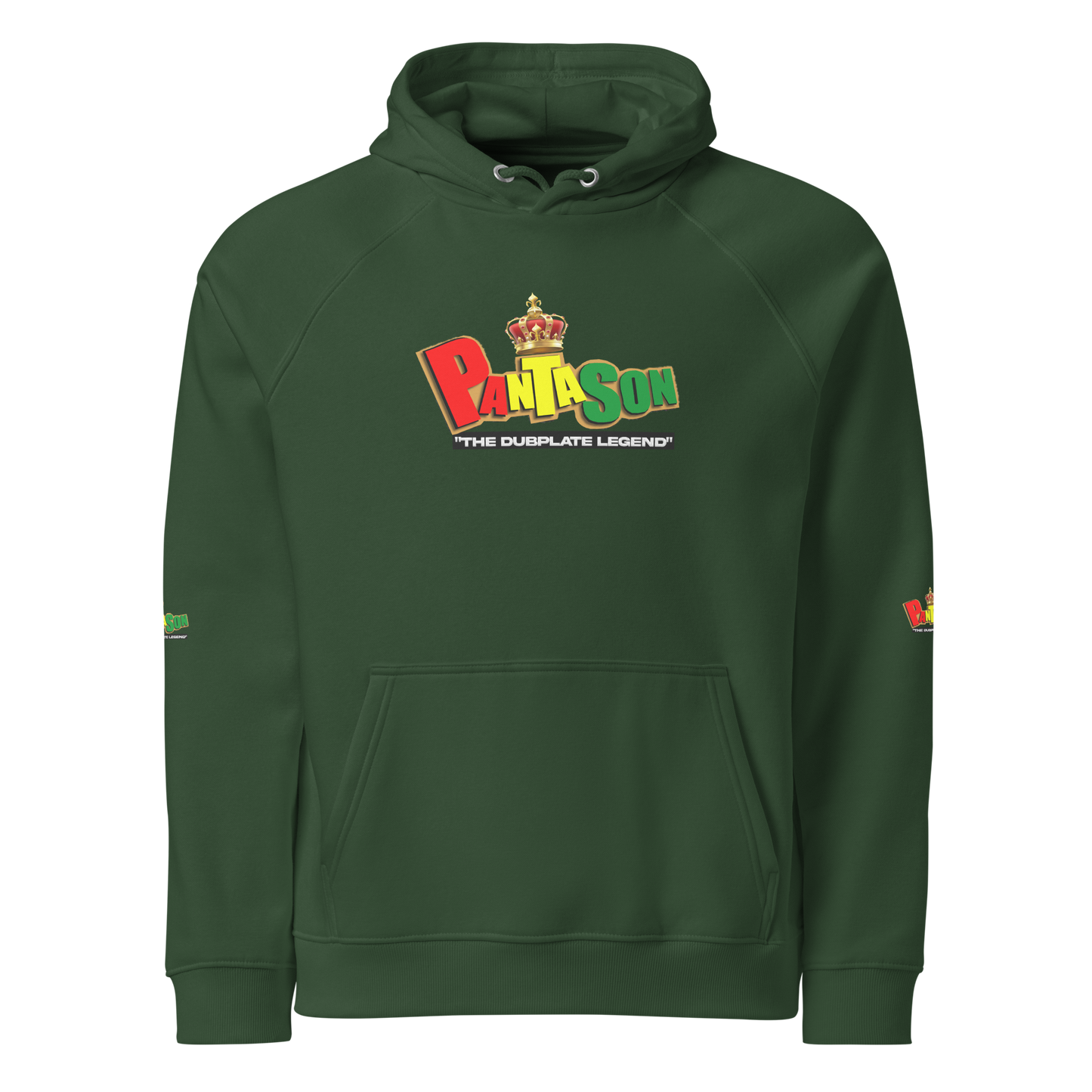#1 Unisex eco raglan hoodie - Bottle green, S image